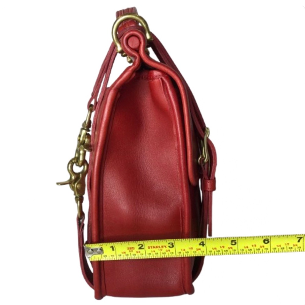 Vintage COACH Willis Red Glove Tanned Top Handle Crossbody Bag 9927 USA COA - Picture 12 of 17